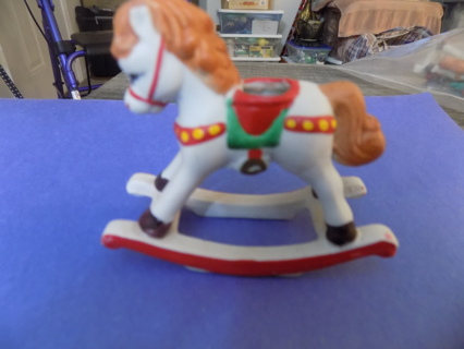 Porcelain 3 inch wide rocking horse # 1