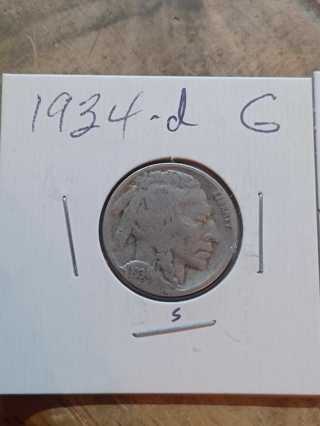 1934-D Buffalo Nickel! 34.5