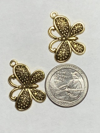 ANTIQUE GOLD CHARMS~#13~SET OF 2~FREE SHIPPING!