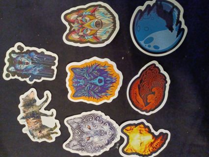 8 interesting abstract wolf vinyl stickers. SURPRISE SUPER BONUS with GIN!
