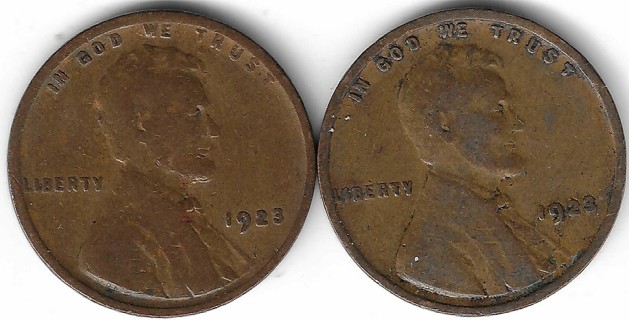 1923 Lincoln Wheat Pennies Lot of 2