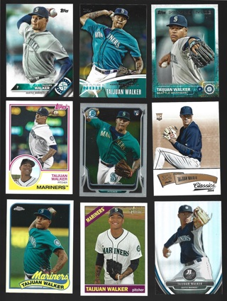 Taijuan Walker 9 different Cards - Seattle Mariners Philadelphia Phillies