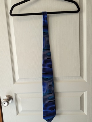 Blue silk tie