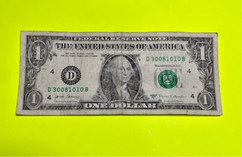 One Dollar Fancy Serial Number!