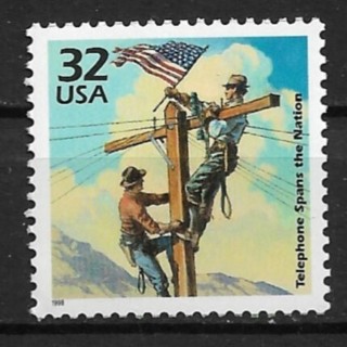 1988 Sc3183e Celebrate the Century: 1910's Transcontinental Telephone Lines MNH