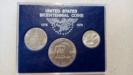 1976- BICENTENNIAL COIN SET IN STAND UP ACRILIC CASE...****RELIST DUE TO NON PAYMENT