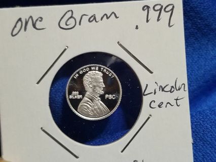 NEW.999 one gram pure fine Silver Art round collectible ☆Lincoln Cent/Penny☆