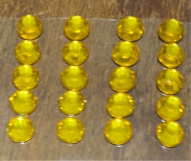 20 Adhesive Yellow Gold Gems