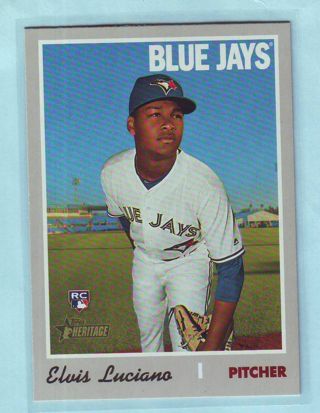 2019 Topps Heritage High Numbers Elvis Luciano ROOKIE Baseball Card # 576 Blue Jays