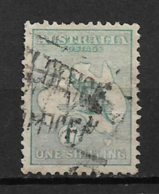 1913Australia Sc10 1sh Kangaroo used