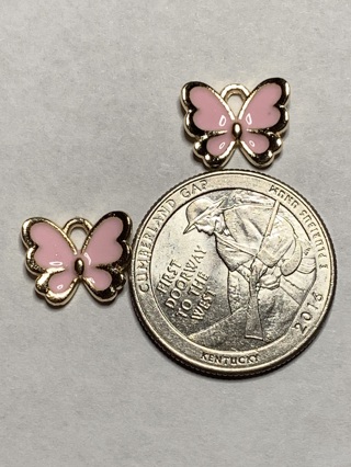 BUTTERFLY CHARMS~#20~PINK~SET OF 2~FREE SHIPPING!