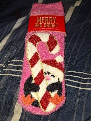 Merry and bright fuzzy socks