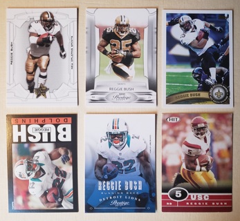 Reggie Bush 6 different Cards - All Listed