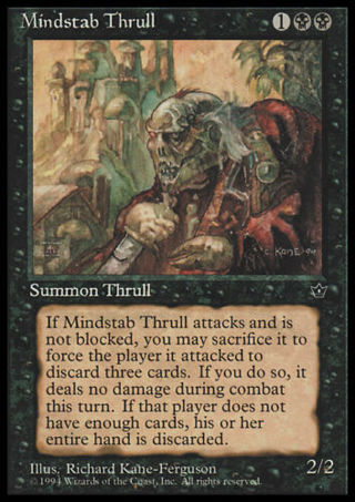 1994 Vintage MTG Magic the Gathering Mindstab Thrull Fallen Empires