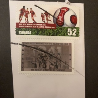 Canada stamps on paper 
