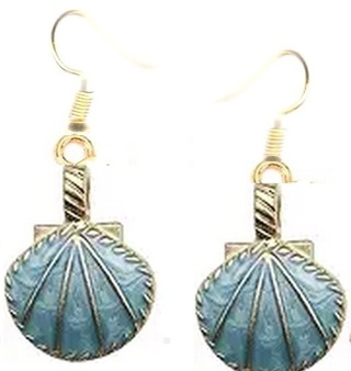 GP ENAMEL BIG BLUE SHELL EARRINGS (PLEASE READ DESCRIPTION