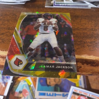 2021 panini prizm draft picks cracked ice Lamar Jackson football card 