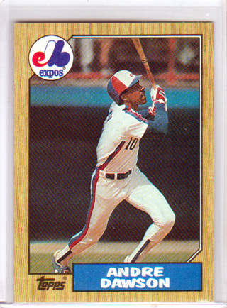 Andre Dawson, 1987 Topps Card #345. Montreal Expos, HOFr, (L3)