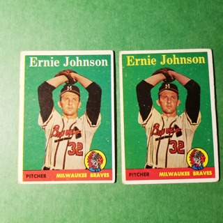 1958 - TOPPS BASEBALL CARD NO. 78 - ERNIE JOHNSON YELLOW LETTER - BRAVES - BV= $45