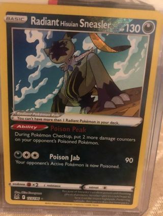 NM Ultra Rare Radiant Hisuian Sneasler Pokemon card TCG SWSH