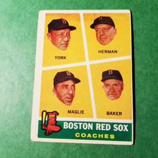 1960 - TOPPS BASEBALL CARD NO. 456 - BOSTON COACHES - RED SOX