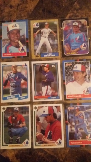 set of 9 expos baseball cards free shipping