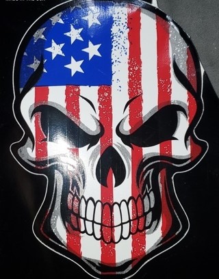 Skull Head Flag Sticker 