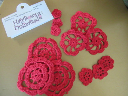 New in package!--HAIR ASSOSORIES--Red Flower Petals