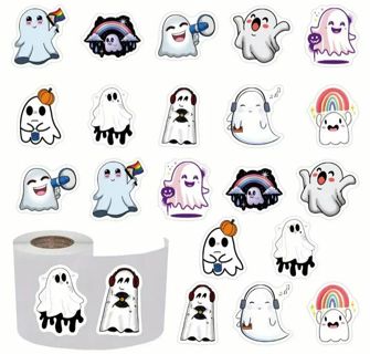 ➡️⭕(10) 1" GHOST STICKERS!! (SET 2 of 2) HALLOWEEN