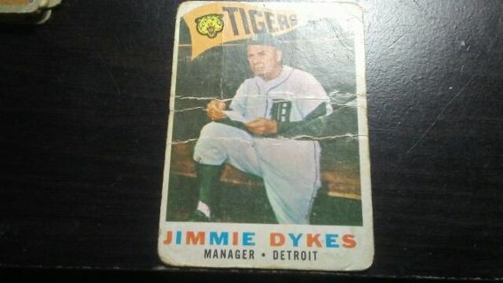 1960 TOPPS JIMMIE DYKES DETROIT TIGERS BASEBALL CARD# 214