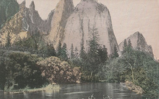 Vintage Unused Postcard: a: Cathedral Rocks & the Three Graces, Yosemite Valley