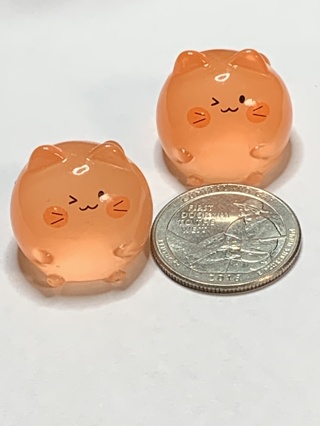 FAT CATS~#1~ORANGE~SET OF 2 CATS~GLOW IN THE DARK~FREE SHIPPING!