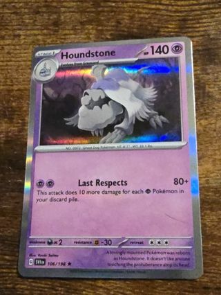 Pokemon Houndstone holo rare card 106/198