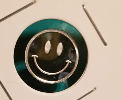 One gram .999 pure fine Silver round ~Smiley~