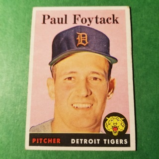 1958 - TOPPS BASEBALL CARD NO. 282 - PAUL FOYTACK - TIGERS