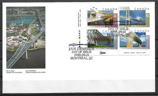 1995 Canada Sc1573a Bridges FDC