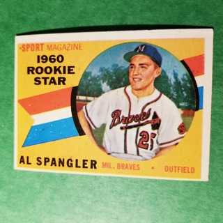 1960 - TOPPS EXMT - NRMT BASEBALL CARD NO. 143 - AL SPANGLER ROOKIE - BRAVES
