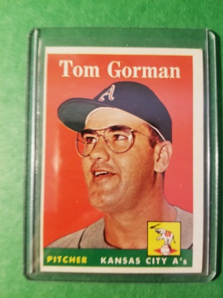 1958 - TOPPS NRMT MINT BASEBALL - CARD NO. 235 - TOM GORMAN - A'S