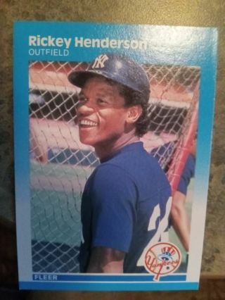 1986 FLEER RICKEY HENDERSON NEW YORK YANKEES BASEBALL CARD# 101