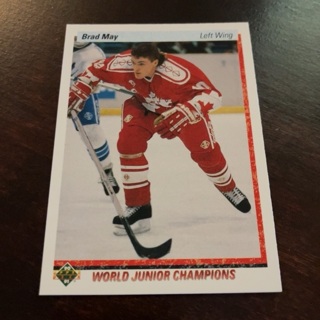 1990-91 Upper Deck - [Base] #455 World Junior Champions - Brad May