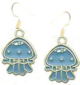 GP ENAMEL BLUE JELLYFISH EARRINGS STYLE 3  (PLEASE READ DESCRIPTION