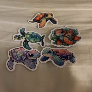 5 turtle stickers 