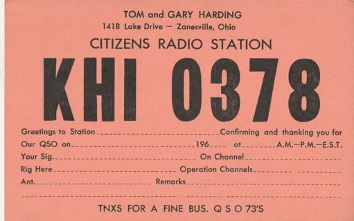 Vintage Used Postcard: a: Short Radio Call Letters