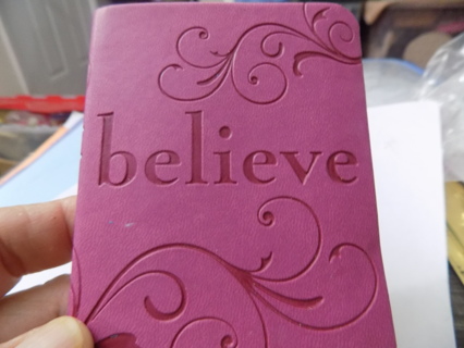 Small pink leather Believe Inspirational thoughts book for your purse quotes famous people