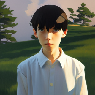 Listia Digital Collectible: Boy with green eyes in forest