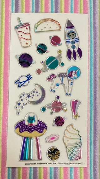 Kawaii space sticker sheet