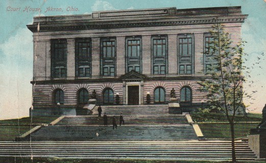 Vintage Used Postcard: 1918 Court House, Akron, OH