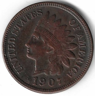 1907 Indian Head Penny U.S. One Cent Coin