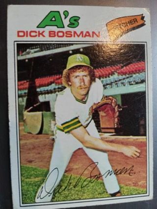 1977 TOPPS DICK BOSMAN OAKLAND A'S ATHLETICS BASEBALL CARD# 101