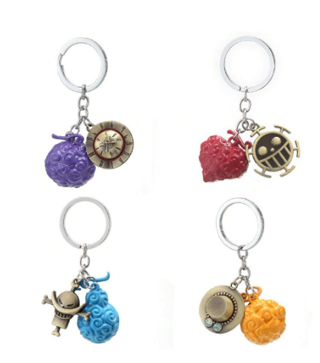 One Piece Metal Keychain Keyring Pendant Key Holder  Chaveiro Charm Gifts Radom Devil Fruit